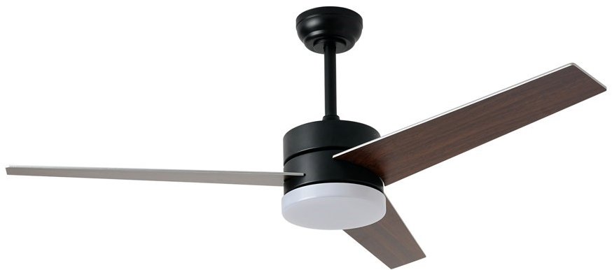 IMMAX NEO LITE VARIABLE Smart LED s ventilátorem Tuya WiFi, černé/dřevěný dekor