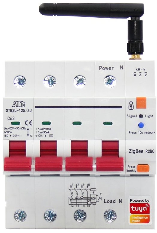 IMMAX NEO Smart jistič 3P+N 10-63A s proudovým chráničem, měření spotřeby, Zigbee 3.0