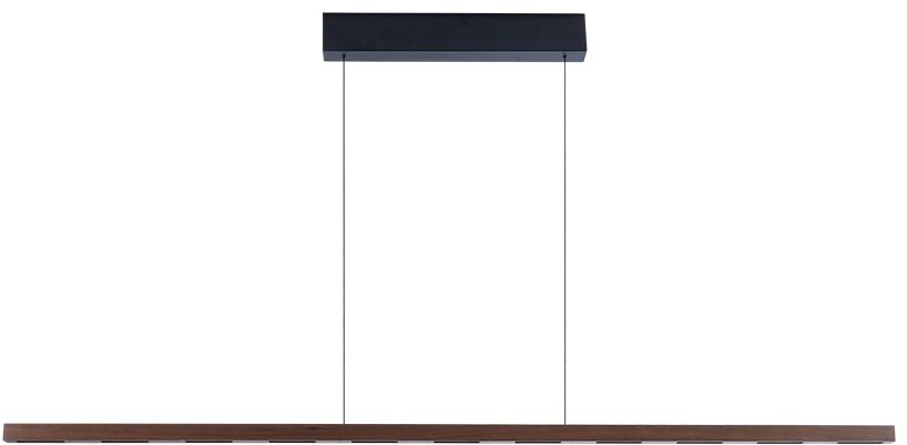 IMMAX NEO-MADEIRA lineár, ořech. dřevo, 157 cm, 37W, 3000K, na lanku, stmívatelné