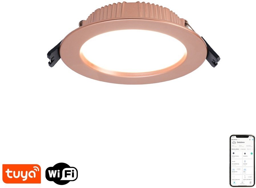 IMMAX NEO DOWN podhledové/stropní 12 cm 12 W WIFI BEACON CCT měď/rose gold