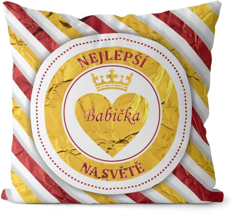 Impar polštář Nejlepší babička – pruhovaný