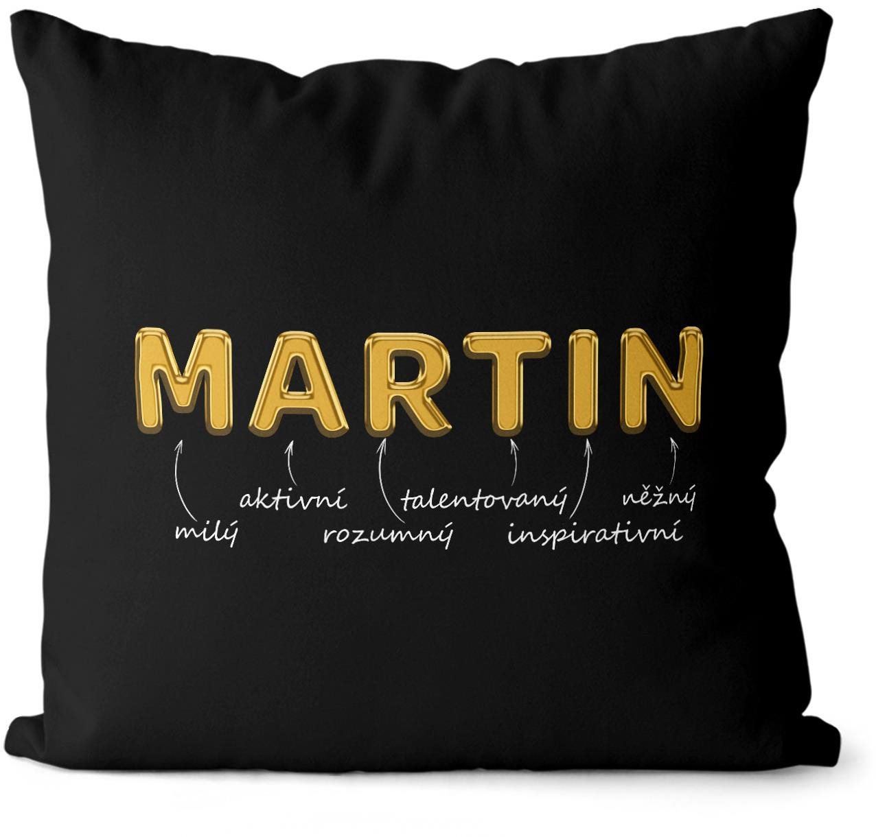 Impar polštář zlatý muž. jméno Martin