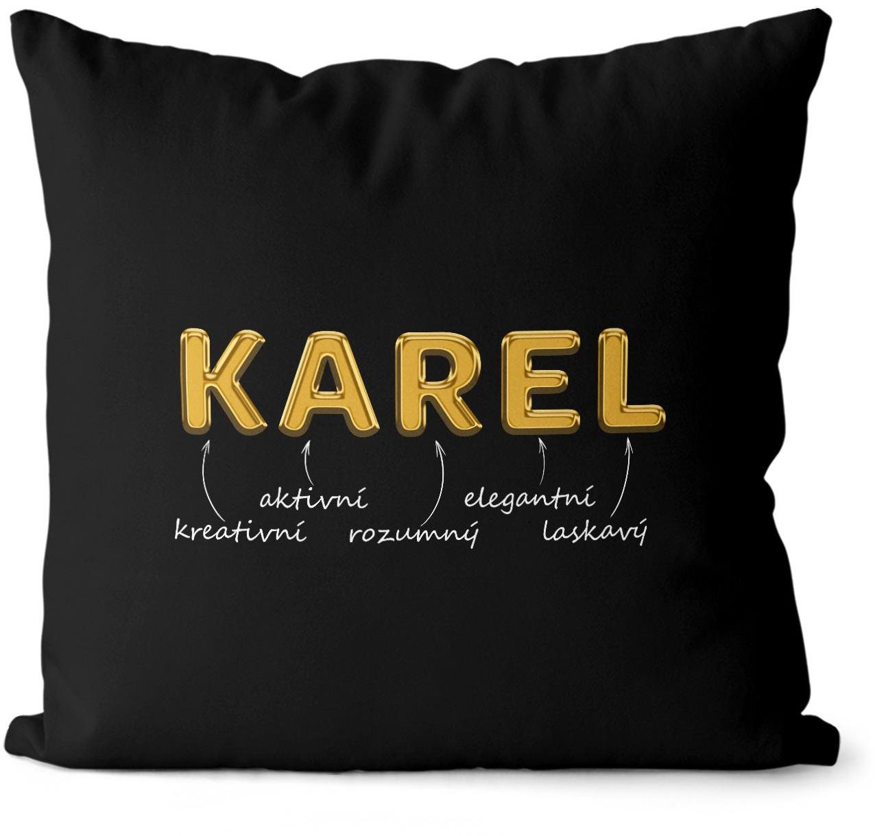 Impar polštář zlatý muž. jméno Karel