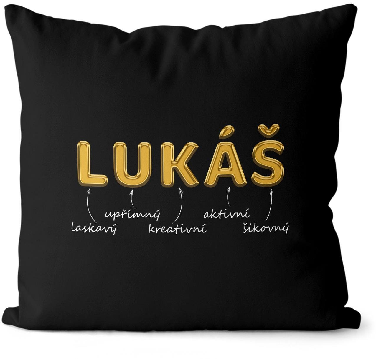 Impar polštář zlatý muž. jméno Lukáš