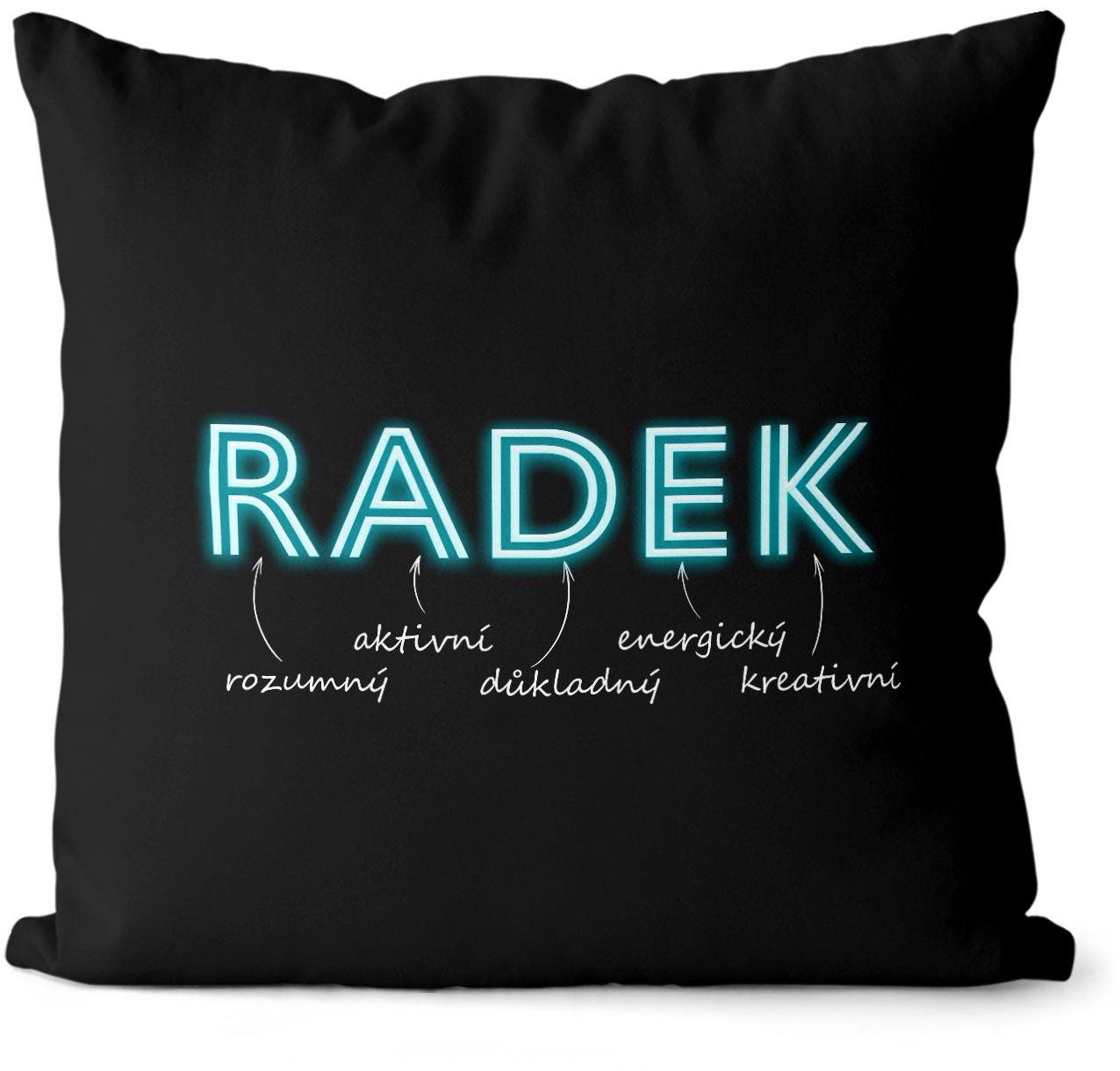 Impar polštář neonový muž. jméno Radek