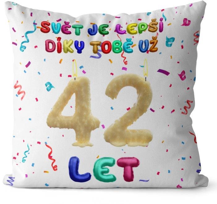 Impar polštář Svět je lepší díky tobě věk 42