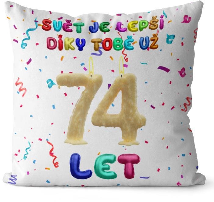 Impar polštář Svět je lepší díky tobě věk 74