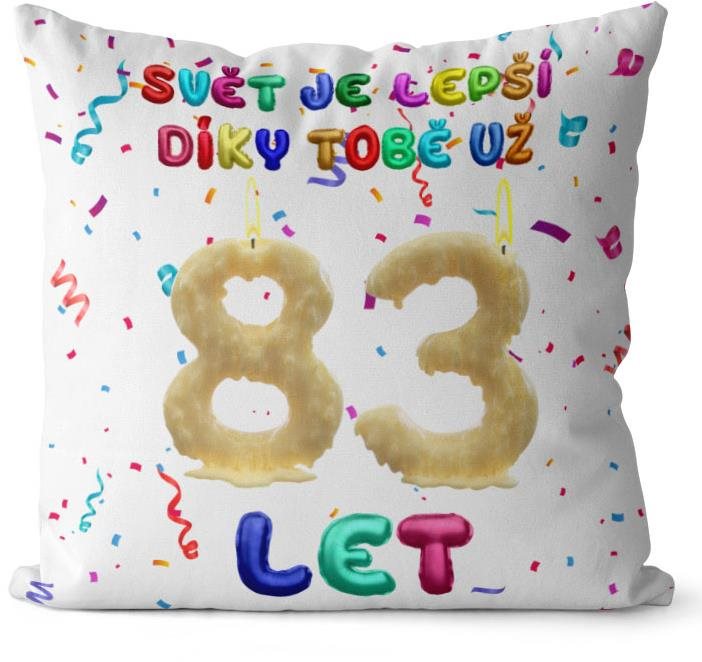 Impar polštář Svět je lepší díky tobě věk 83