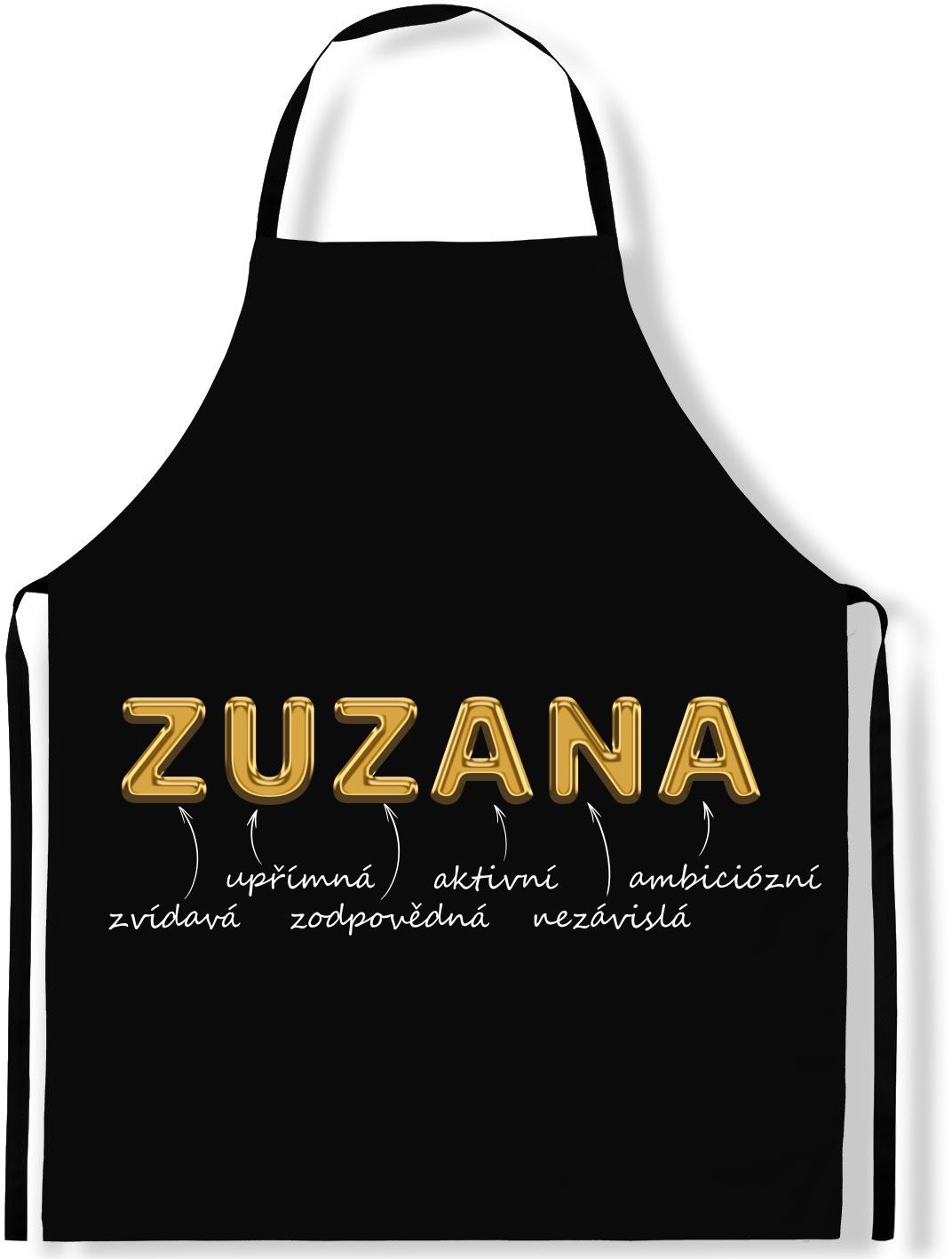 IMPAR Zástěra Ženská jména Gold, Zuzana