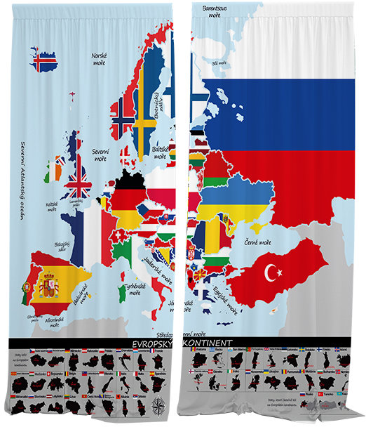 IMPAR Závěsy, 140 × 250 cm, hlavní města