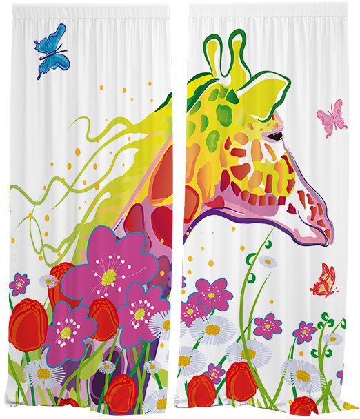 IMPAR Závěsy Žirafa art,140 × 250 cm