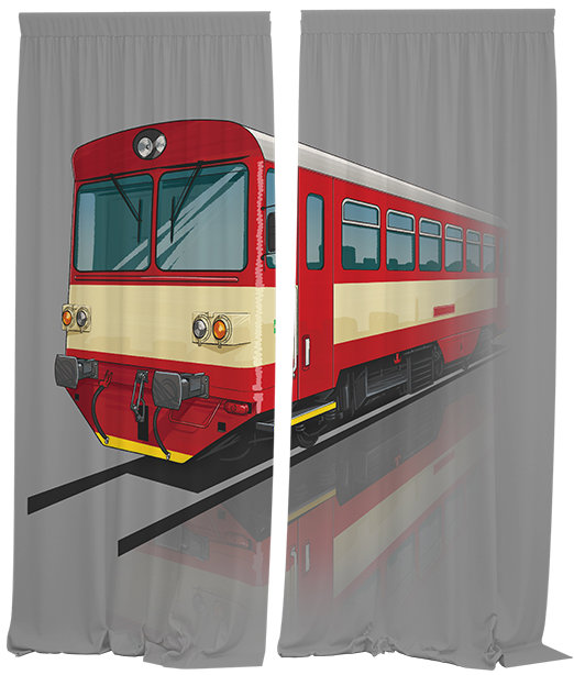 IMPAR Závěsy 810 červená,140 × 250 cm