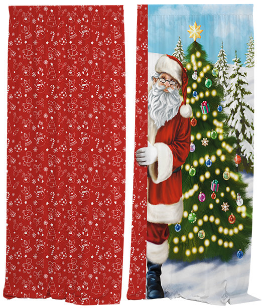 IMPAR Závěsy Santa,Veselé Vánoce,140 × 250 cm