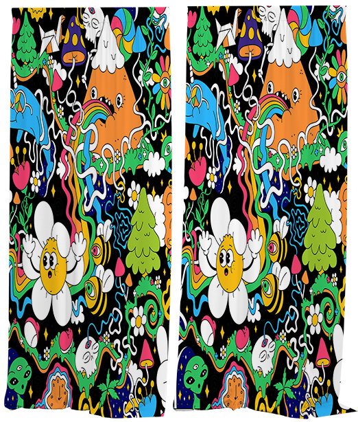 IMPAR Závěsy Psychedelic world,140 × 250 cm
