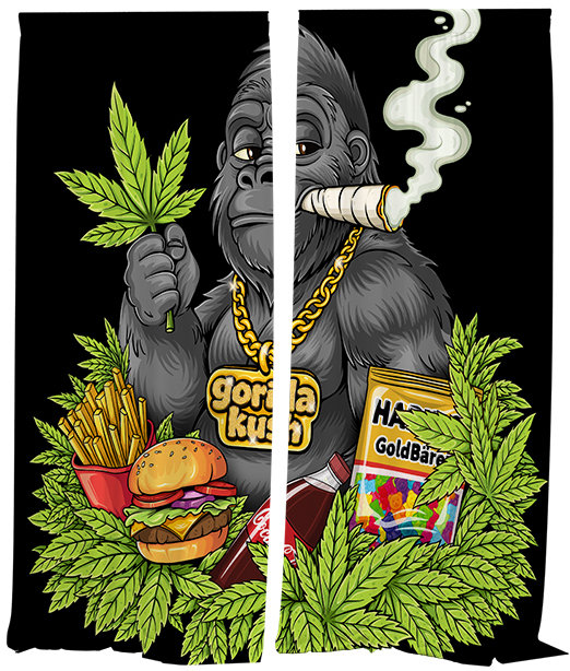 IMPAR Závěsy Gorilla kush,140 × 250 cm