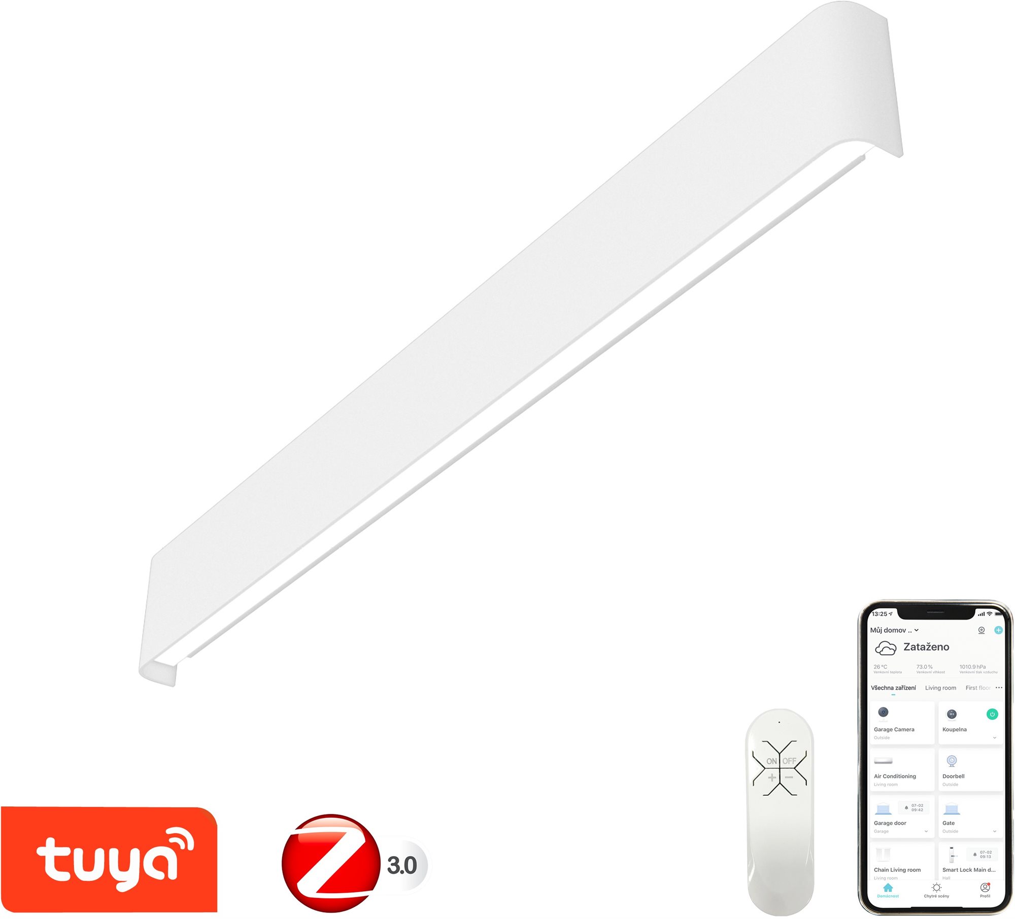 IMMAX NEO LÍNEA Smart nástěnné svítidlo 76cm 40W bílé Zigbee 3.0