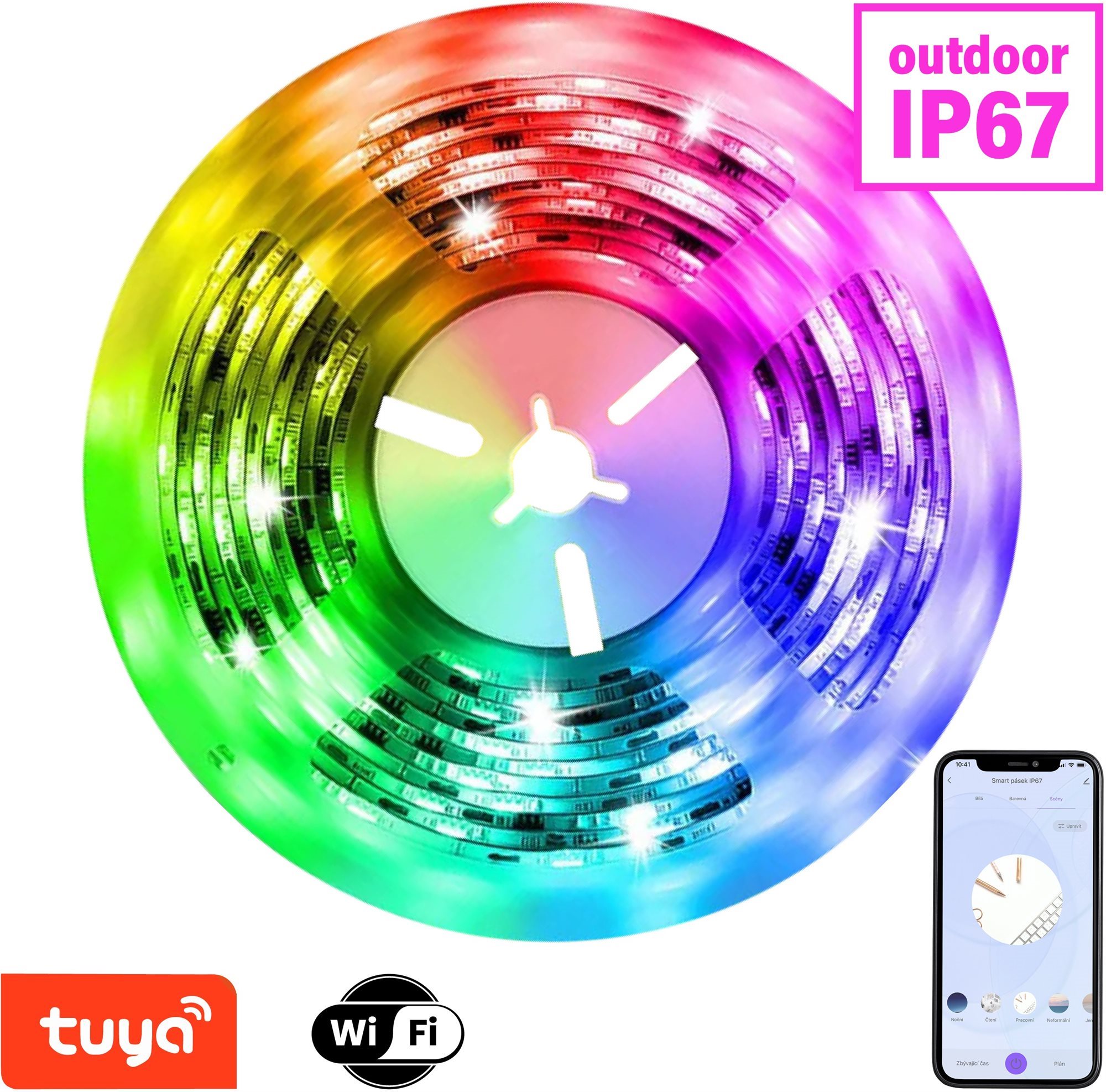 IMMAX NEO LITE Smart pásek LED 5m, RGB, CCT, barevný, stmívatelný, wifi IP67, outdoor