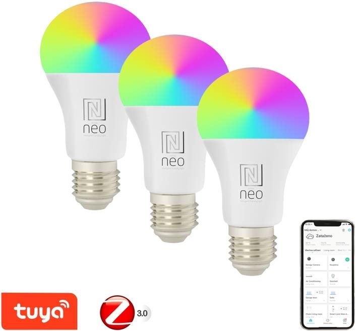 IMMAX NEO Smart sada 3x žárovka LED E27 11W RGB+CCT barevná a bílá, stmívatelná,Zigbee 3.0