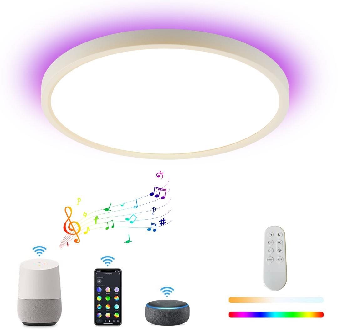 IMMAX NEO LITE TUDO Smart stropní svítidlo s RGB podsvícením 40cm, 50W Tuya WiFi BT Beacon