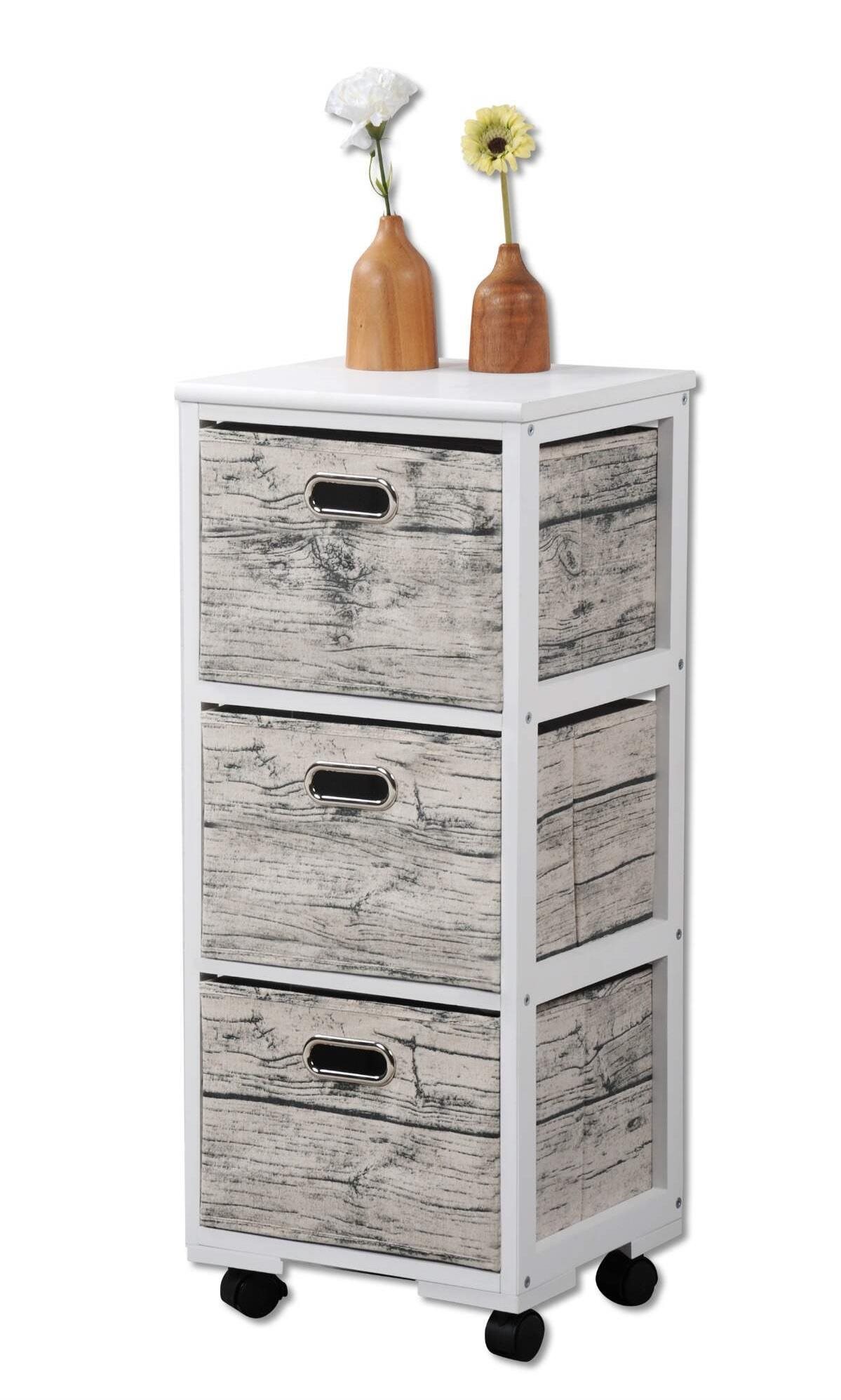 Kesper Pojízdný regál se 3 boxy, bílý