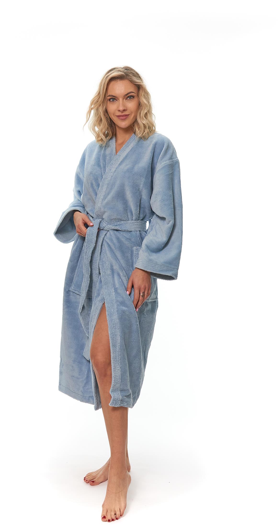 Interkontakt Dámský župan kimono Fog Blue XL