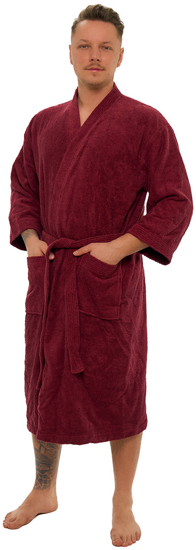 Interkontakt Pánský župan model KIMONO 04 Bordeaux Velikost županu S