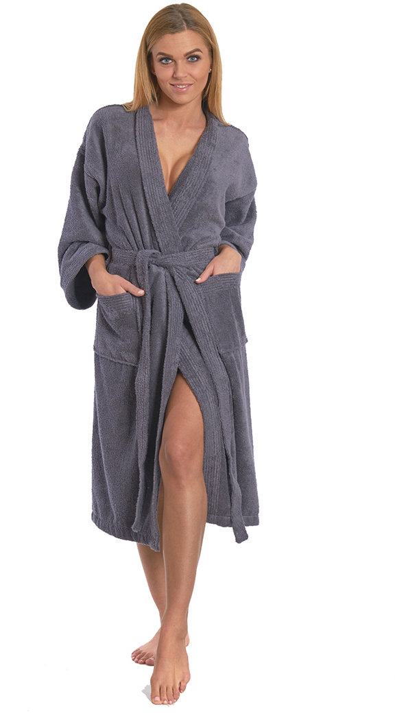 Interkontakt Dámský župan model KIMONO 02 Dark Grey Velikost županu XXL