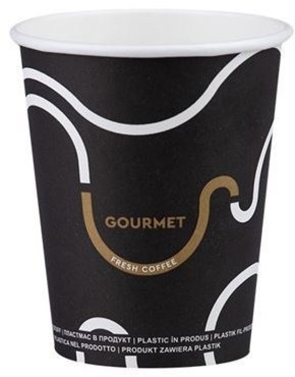 Intertan SA Tessera Kelímek papírový Gourmet black 220 ml, 50 ks