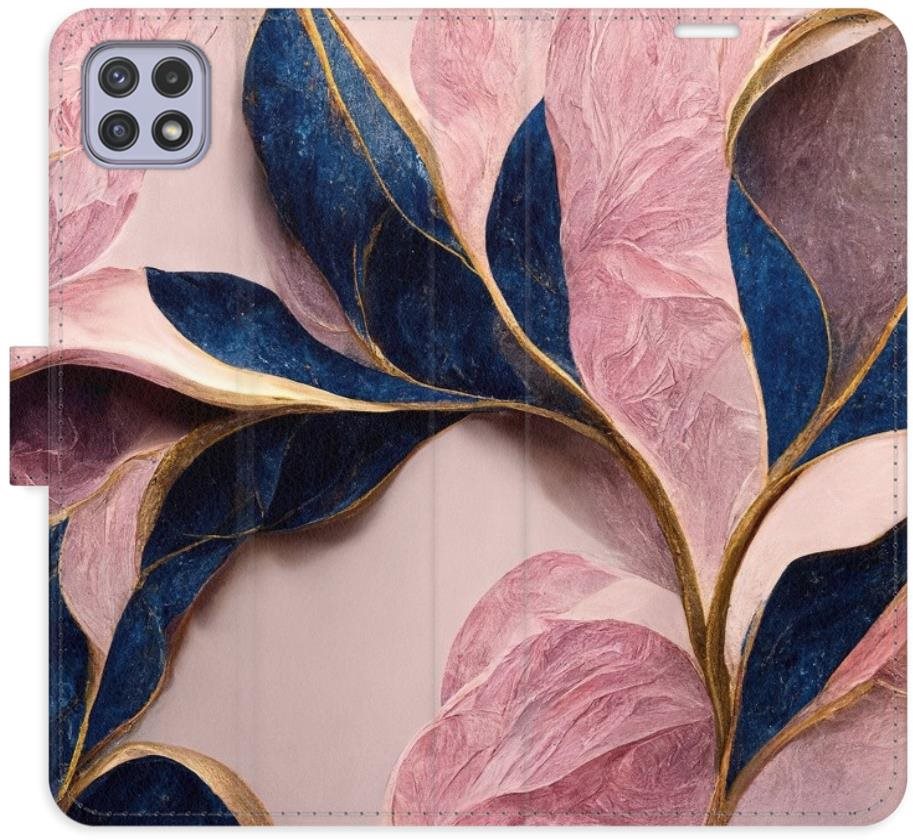 iSaprio flip pouzdro Pink Leaves pro Samsung Galaxy A22 5G