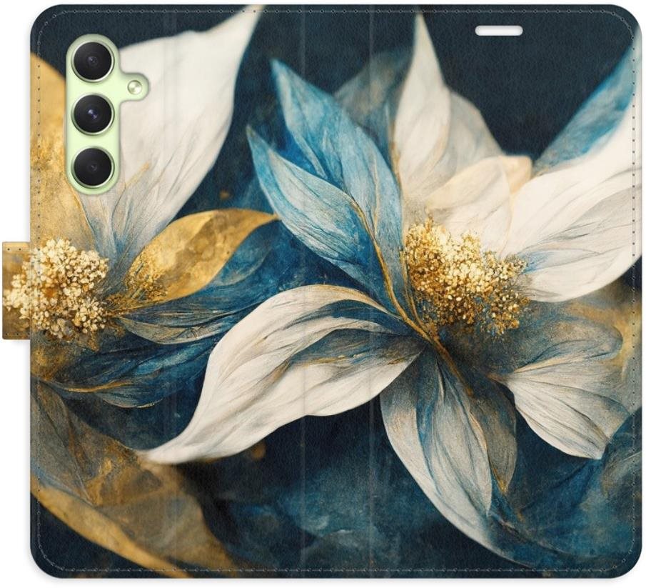 iSaprio flip pouzdro Gold Flowers pro Samsung Galaxy A54 5G