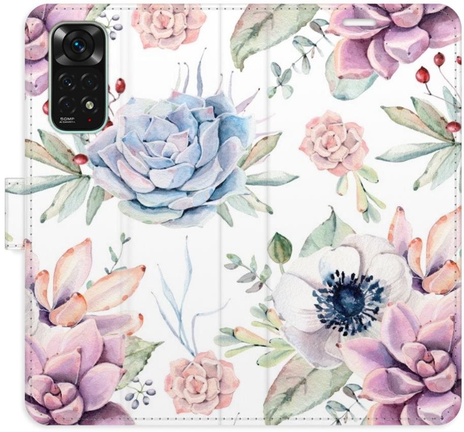 iSaprio flip pouzdro Succulents Pattern pro Xiaomi Redmi Note 11 / Note 11S