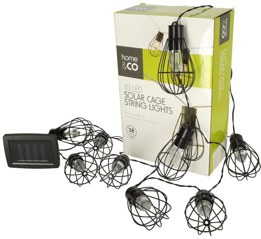 Ikonka MG Garland Solární řetěz 10 LED, 3,8m, černý
