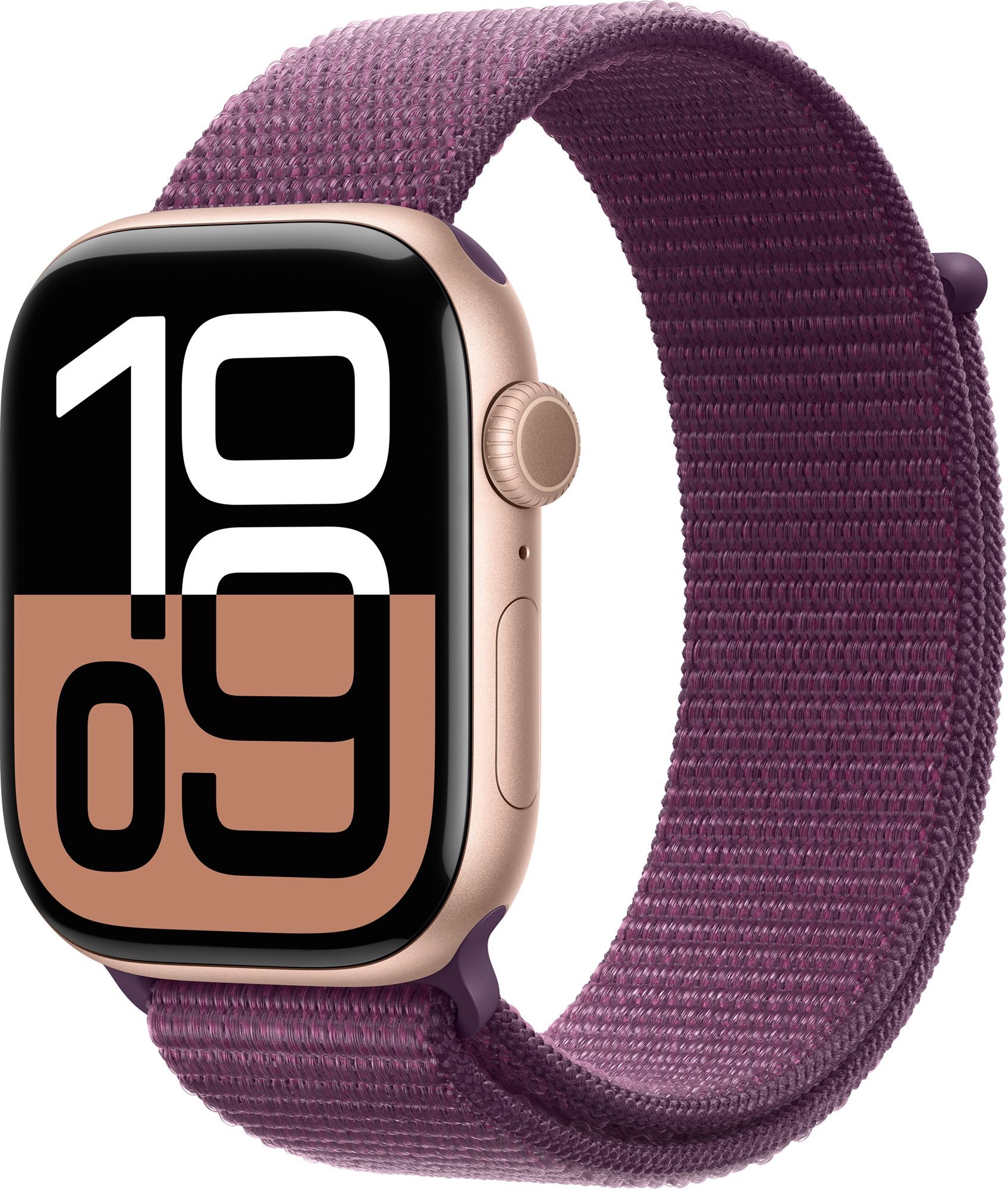 Apple Watch Series 10 46mm Cellular Růžově zlatý hliník se švestkovým provlékacím řemínkem