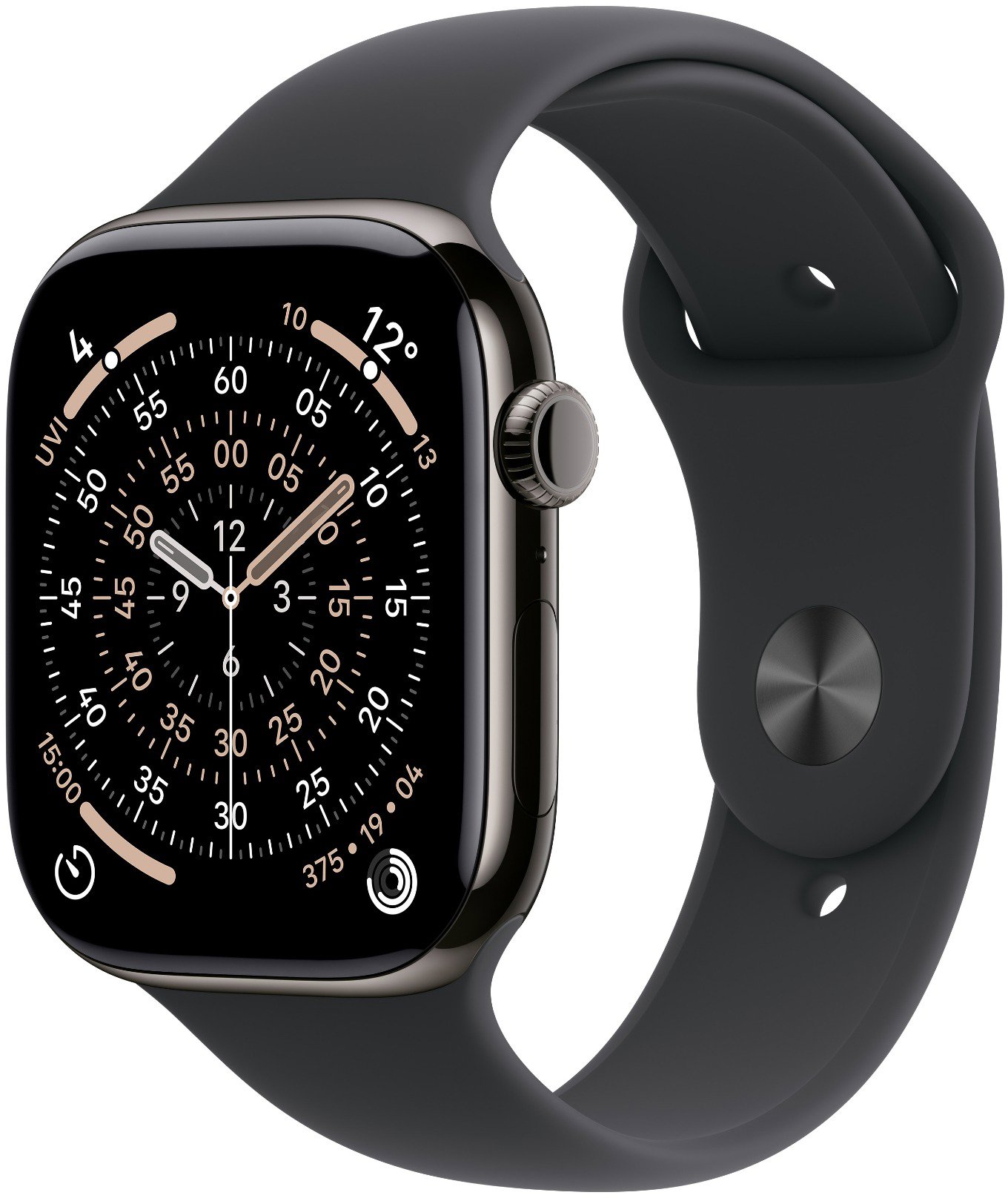 Apple Watch Series 11 Cellular 42mm Břidlicově šedý titan s černým sportovním řemínkem - M/L