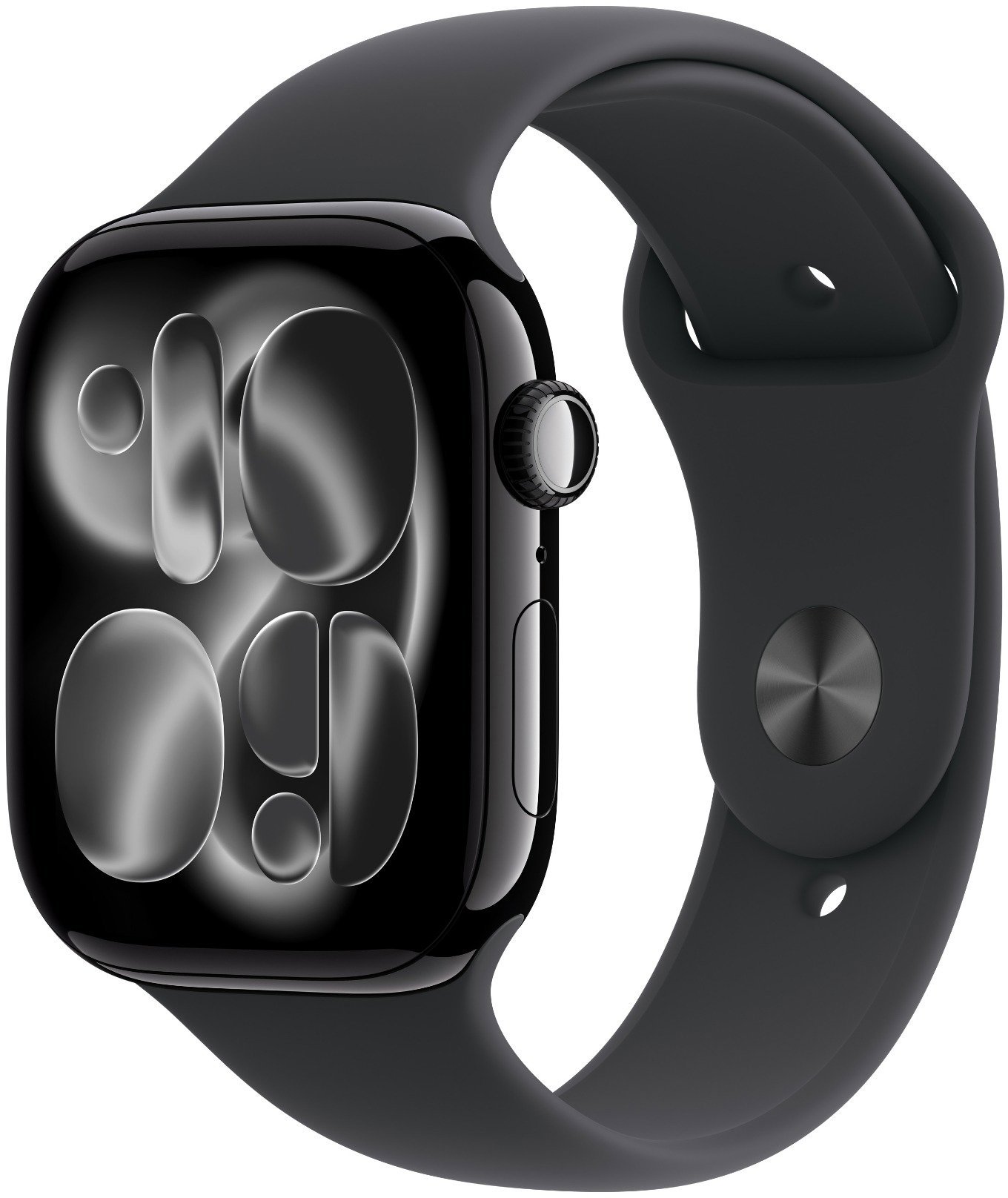 Apple Watch Series 11 Cellular 42mm Klavírně černý hliník s černým sportovním řemínkem - M/L