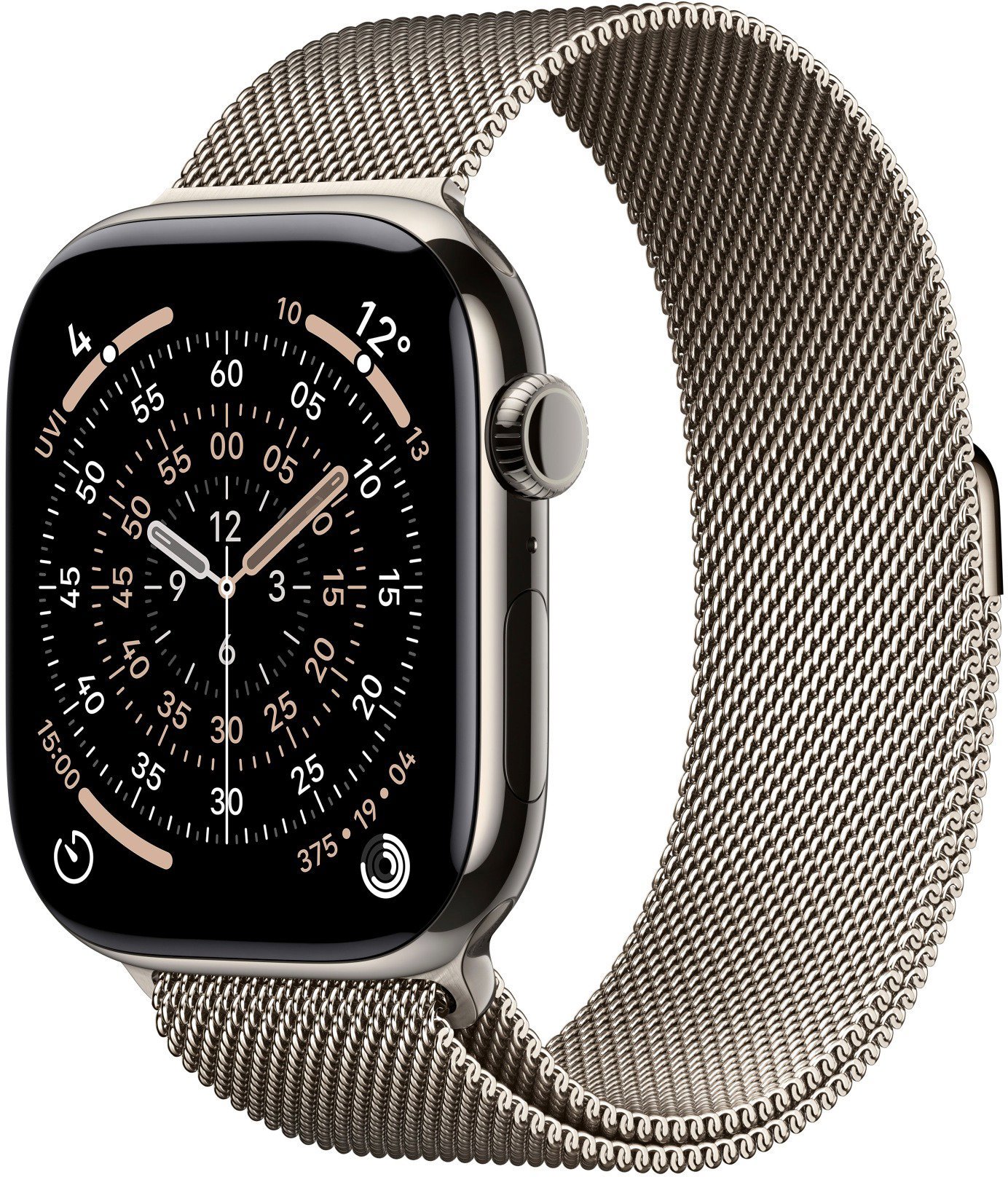 Apple Watch Series 11 Cellular 46mm Přírodní titan s přírodním milánským tahem - M/L