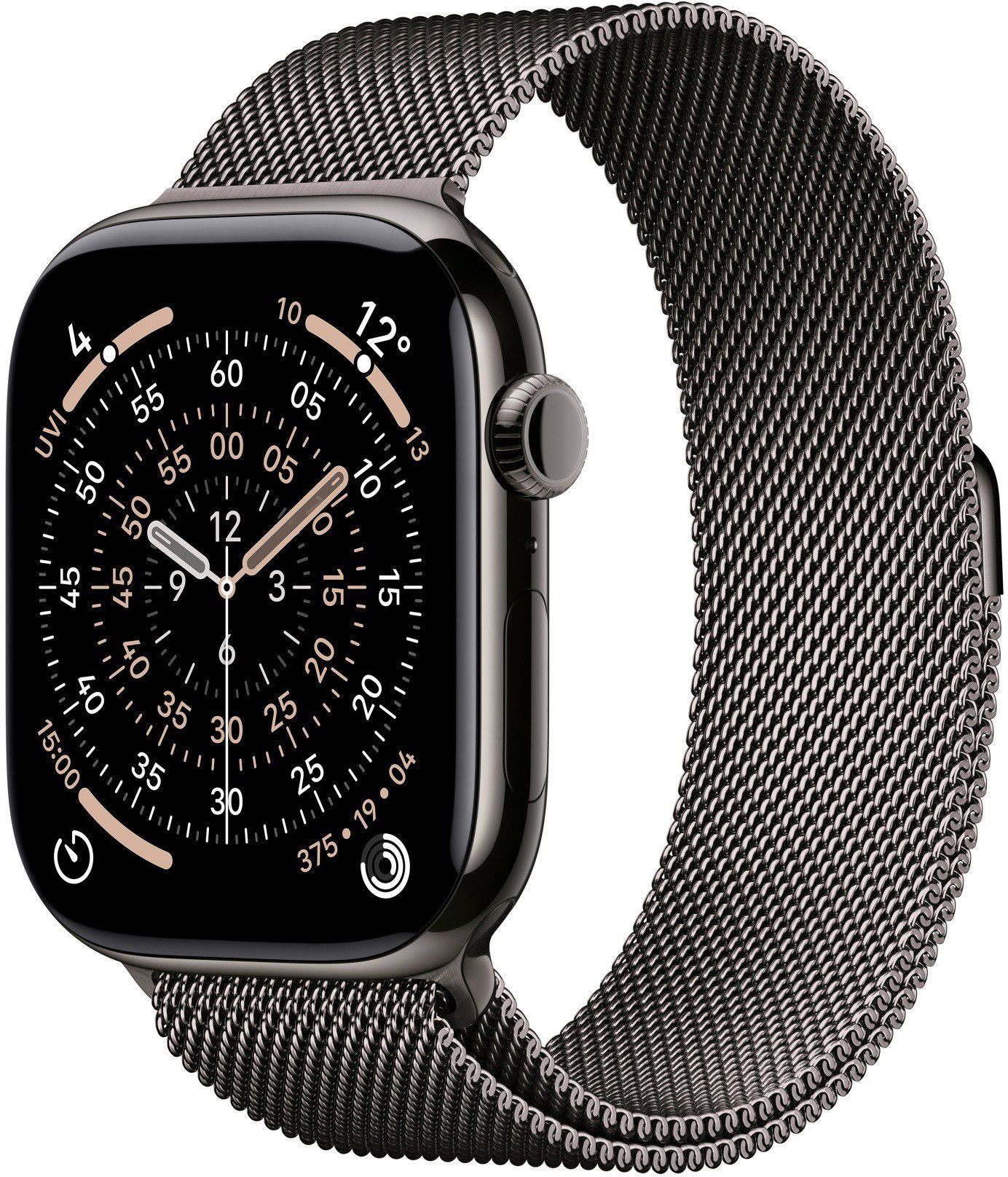 Apple Watch Series 11 Cellular 46mm Břidlicově šedý titan s břidlicově šedým milánským tahem - S/M