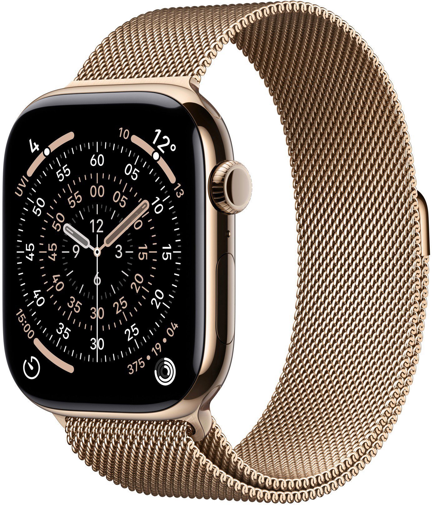 Apple Watch Series 11 Cellular 46mm Zlatý titan se zlatým milánským tahem - S/M