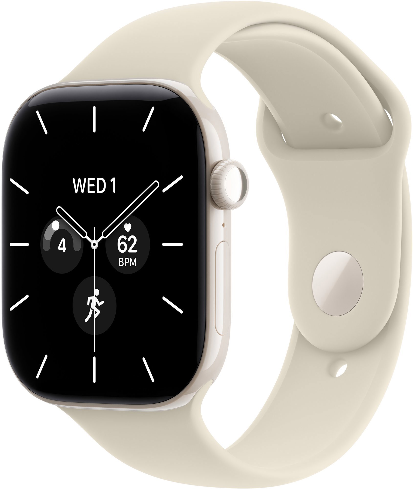 Apple Watch Series 12 Cellular 42mm perlově bílá keramika s pískovým sportovním řemínkem - S/M