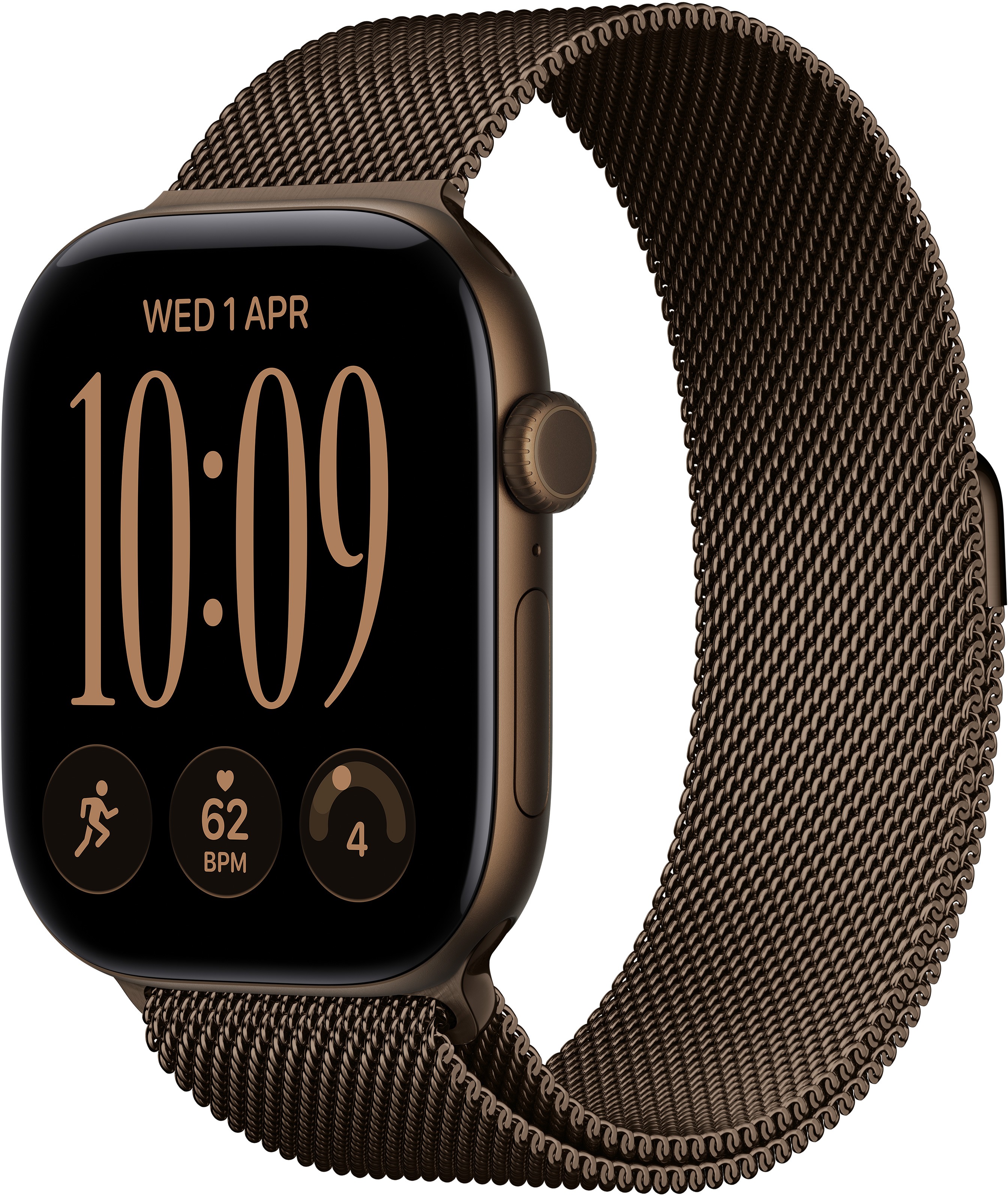 Apple Watch Series 12 42mm tmavě bronzový hliník s tmavě bronzovým milánským tahem