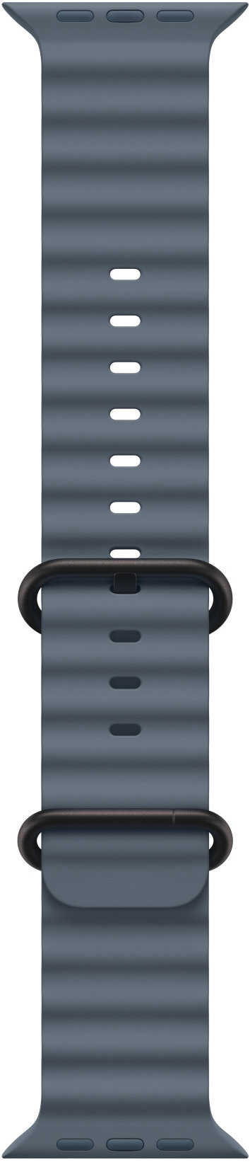 Apple Watch 49mm ocelově modrý Oceánský řemínek - provedení z černého titanu