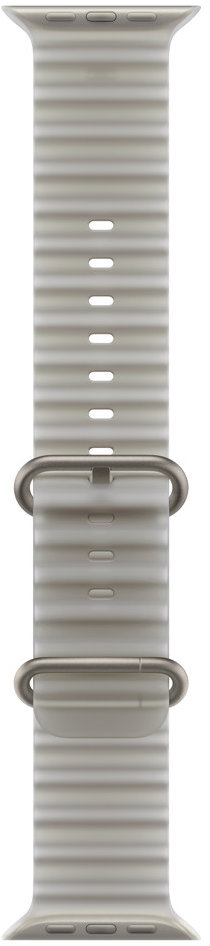 Apple Watch 49mm průsvitně šedý Oceánský řemínek - provedení z přírodního titanu