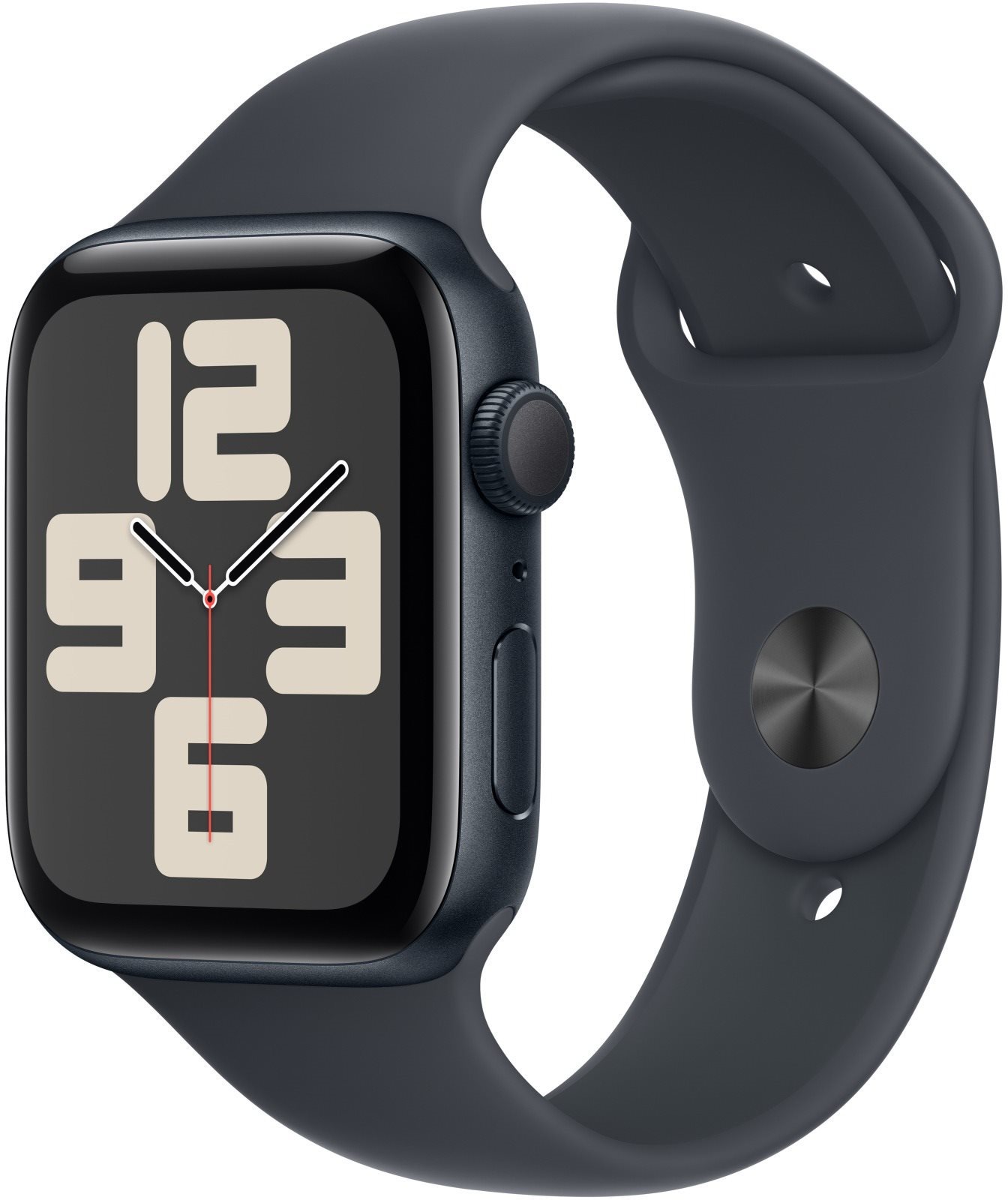 Apple Watch SE 44mm Temně inkoustový hliník s temně inkoustovým sportovním řemínkem - M/L