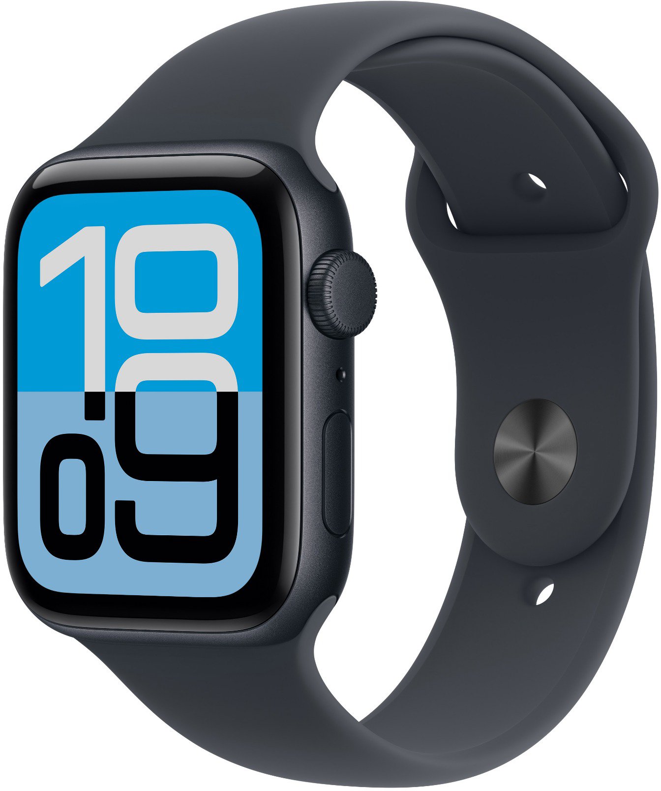 Apple Watch SE 3 44mm Temně inkoustový hliník s temně inkoustovým sportovním řemínkem - S/M