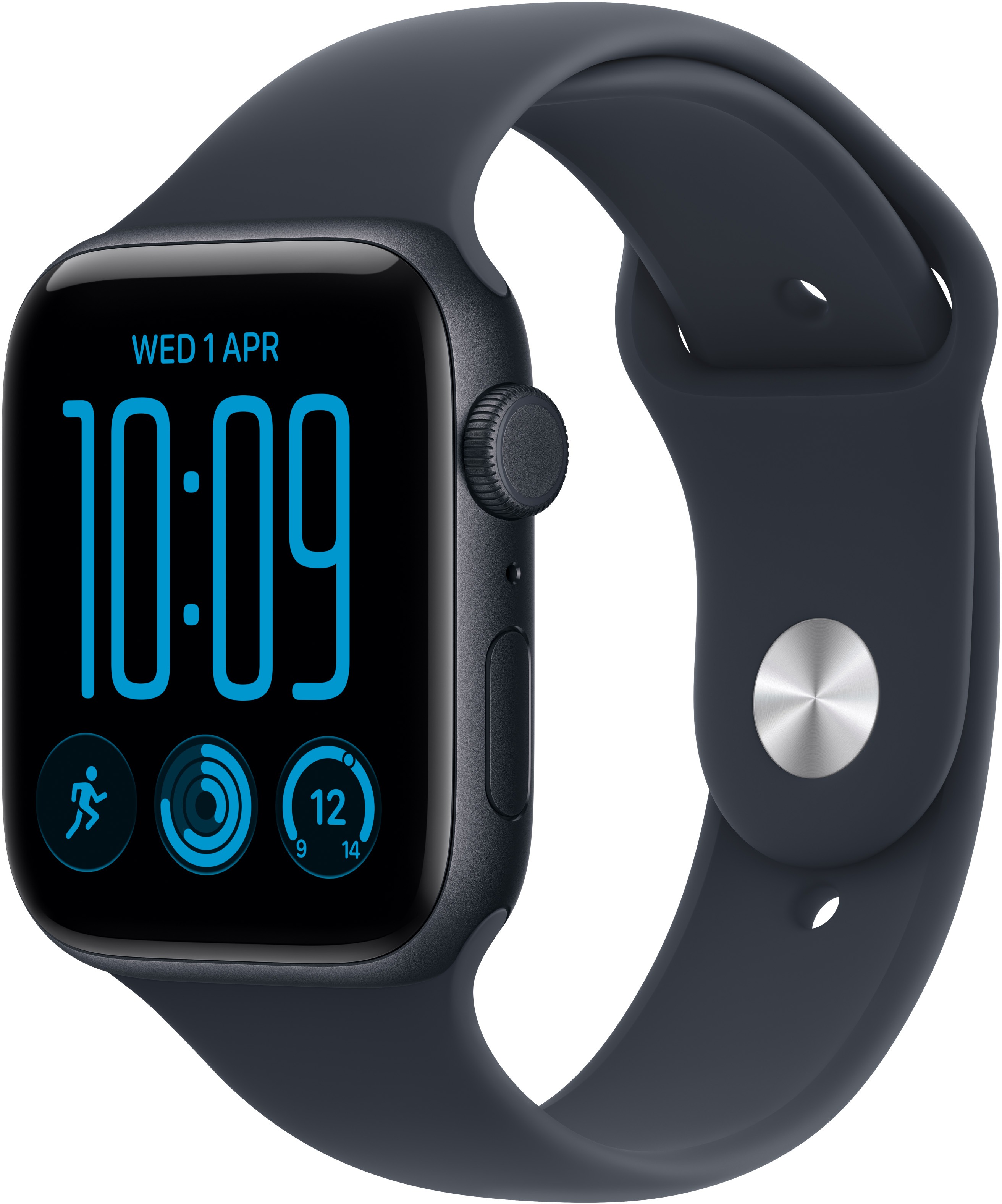 Apple Watch SE 3 Cellular 44mm Temně inkoustový hliník with námořnicky modrým sportovním řemínkem -