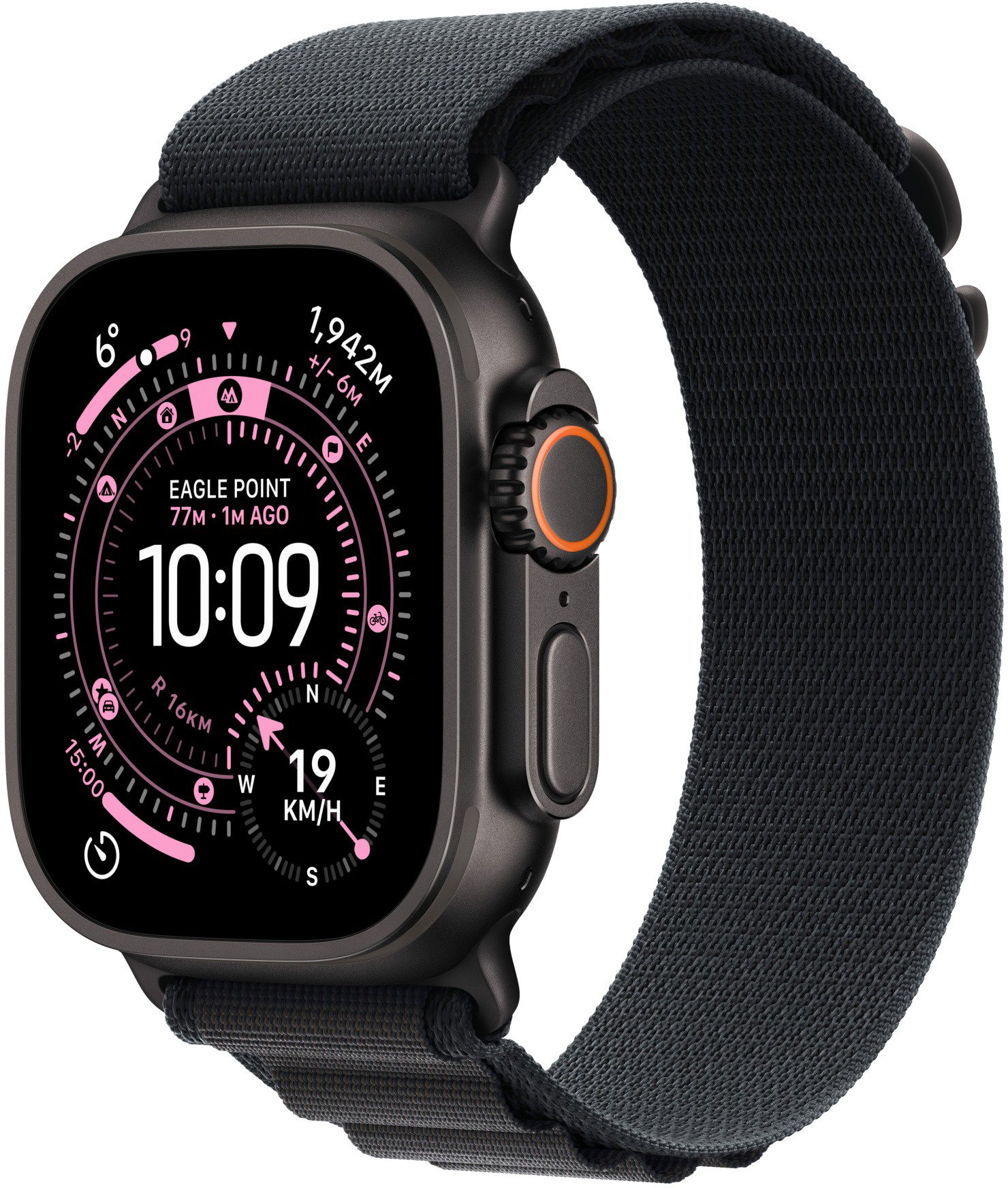 Apple Watch Ultra 3 49mm Černý titan s černým alpským tahem - M