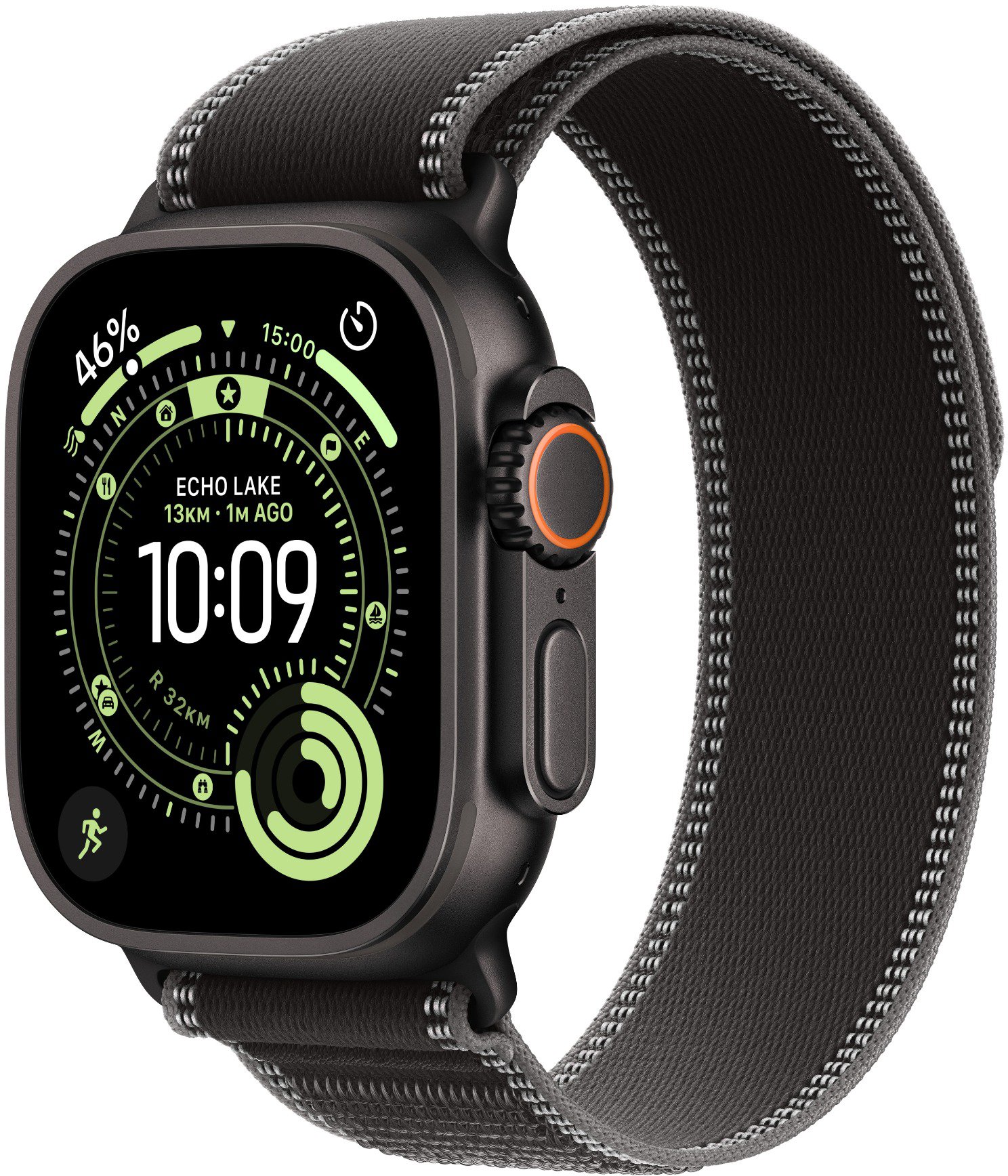 Apple Watch Ultra 3 49mm Černý titan s černým trailovým tahem - S/M