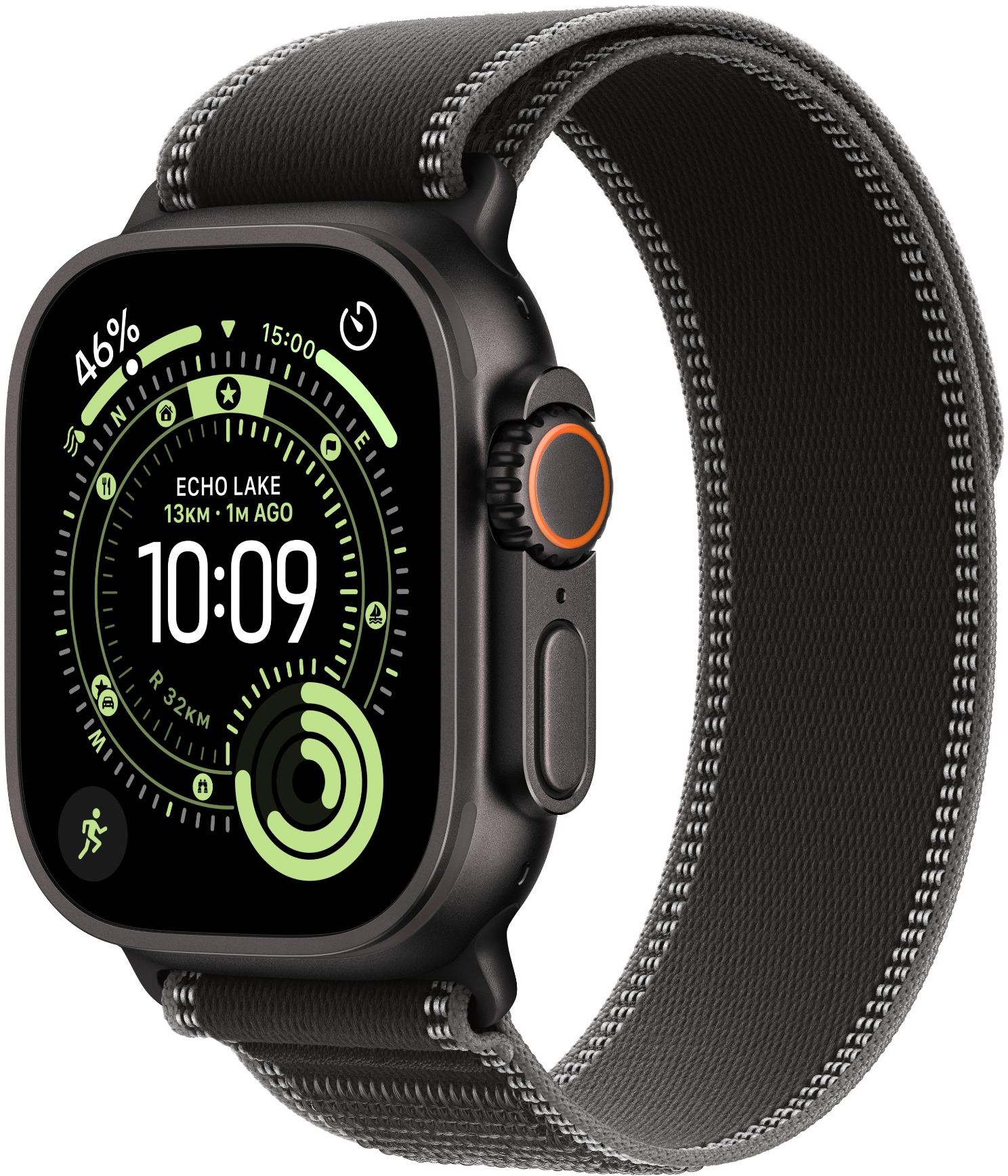 Apple Watch Ultra 3 49mm Černý titan s černým trailovým tahem - M/L