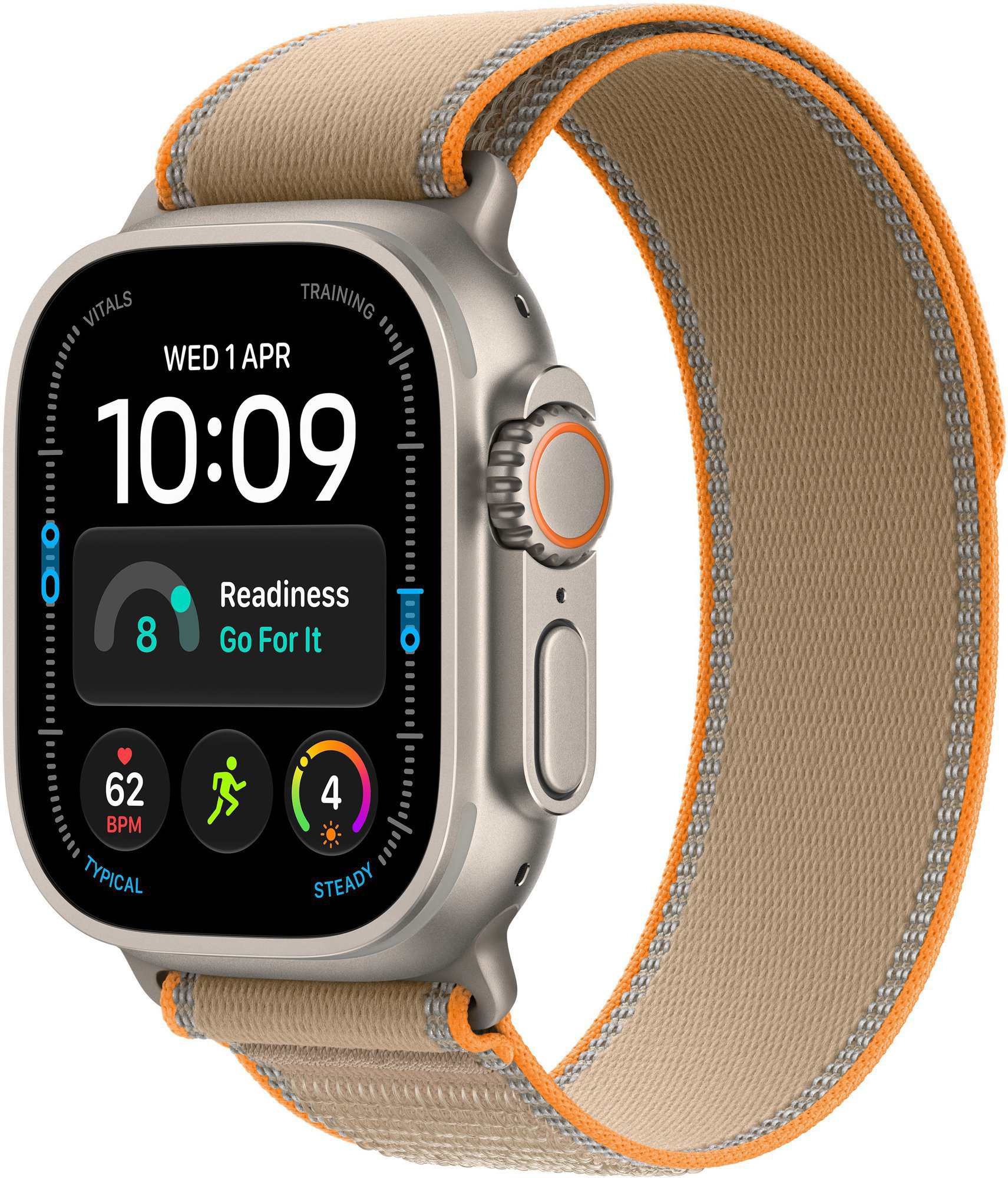 Apple Watch Ultra 4 49mm přírodní titan s pískovým trailovým tahem - S/M