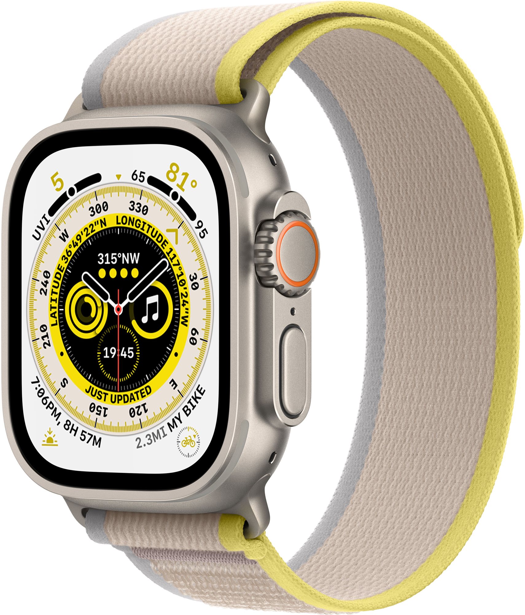 Apple Watch Ultra 49mm titanové pouzdro se žluto-béžovým trailovým tahem - M/L